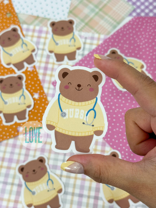 Nurse Bear  - Die Cut Sticker