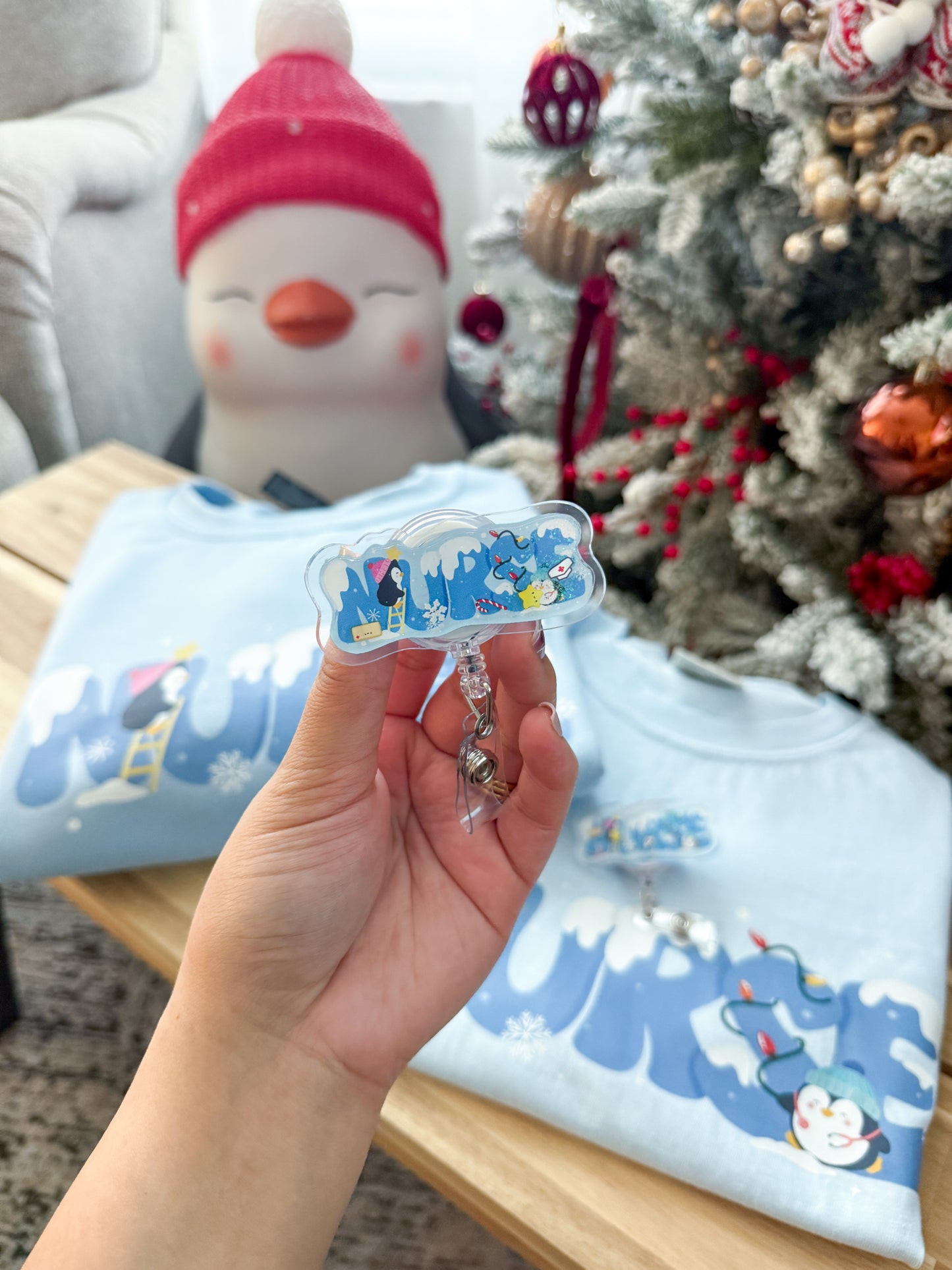 Winter Nurse Badge Reel - Skye and Oliver X Lovefourteen