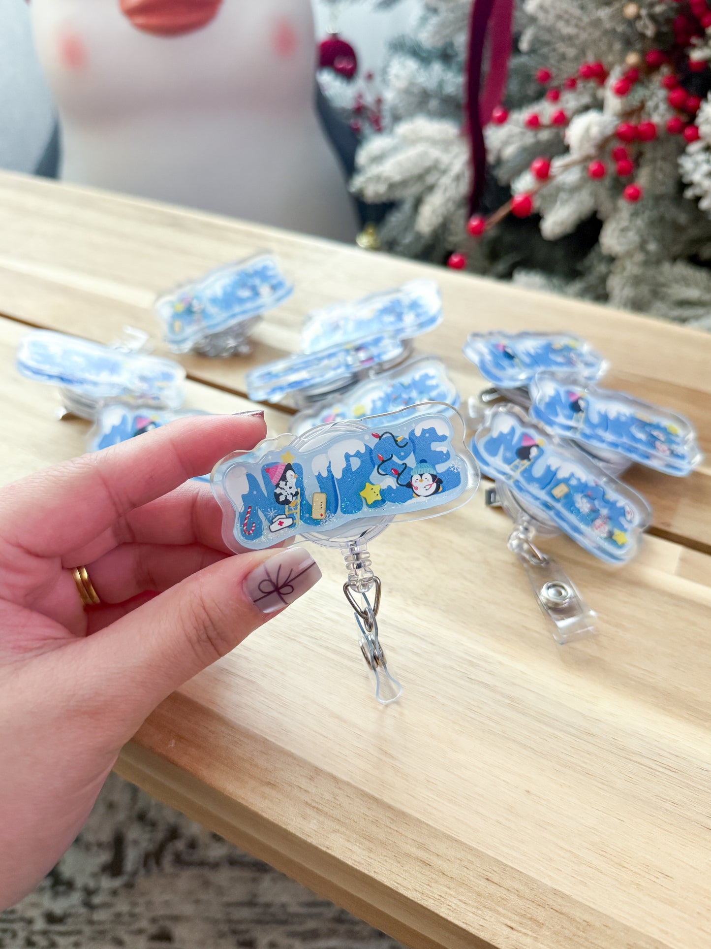 Winter Nurse Badge Reel - Skye and Oliver X Lovefourteen