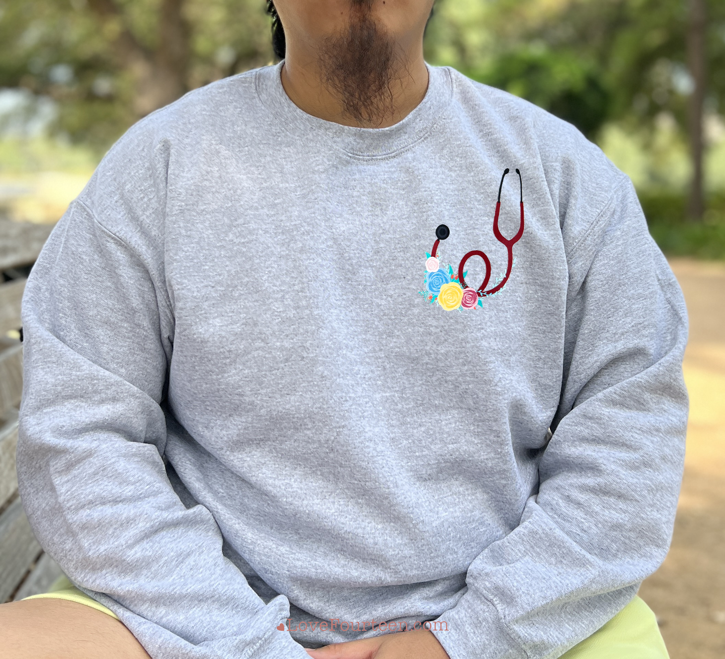 Floral Stethoscope Crewneck