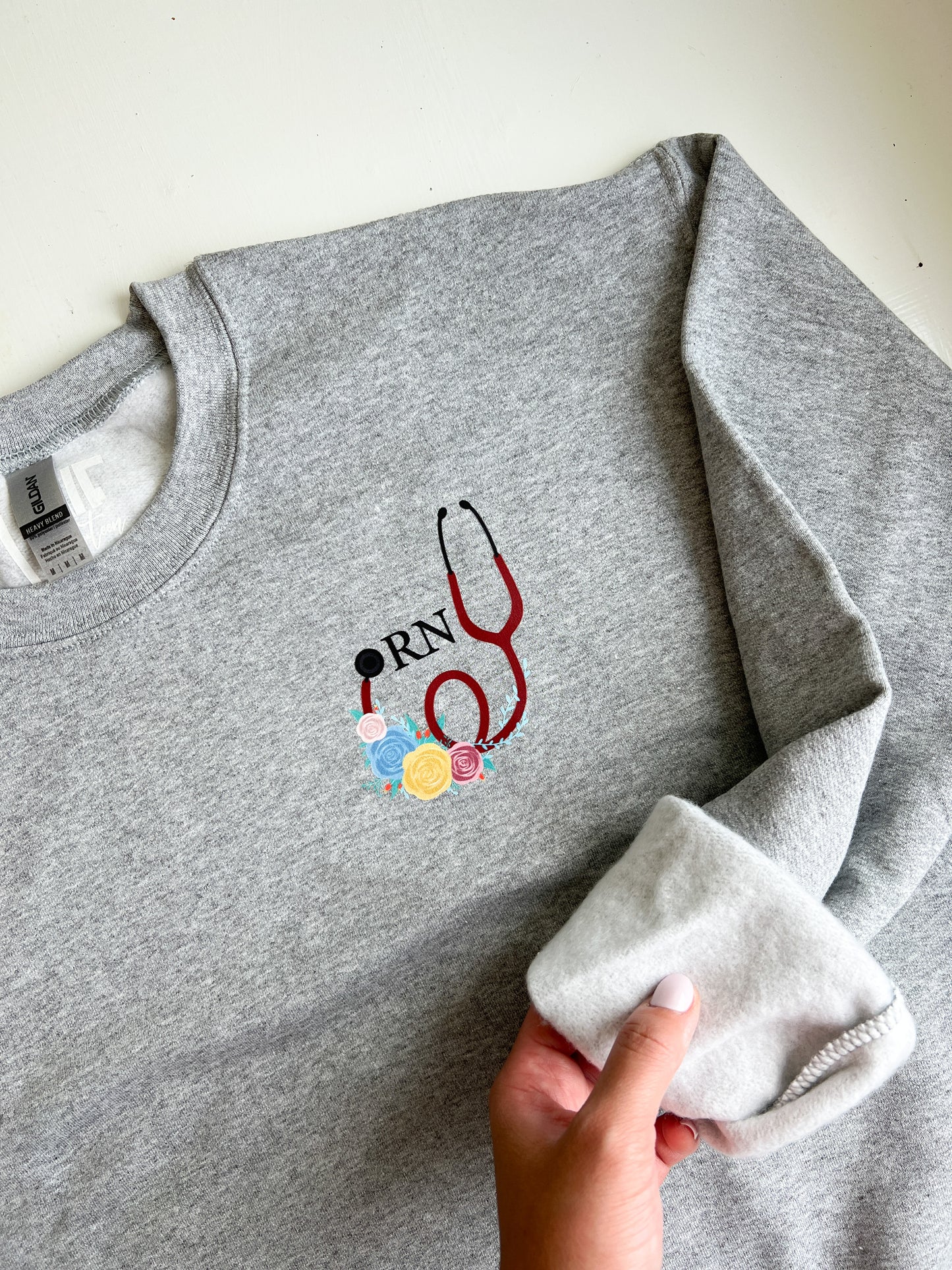 Floral Stethoscope Crewneck