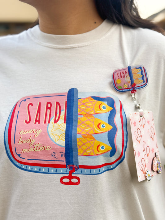 Sardines Bundle - (Badge Reel & T-Shirt) Skye and Oliver X Lovefourteen