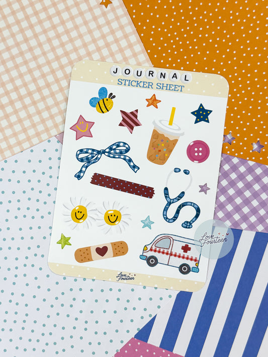 Journal Sticker Sheet - Kiss Cut Sticker