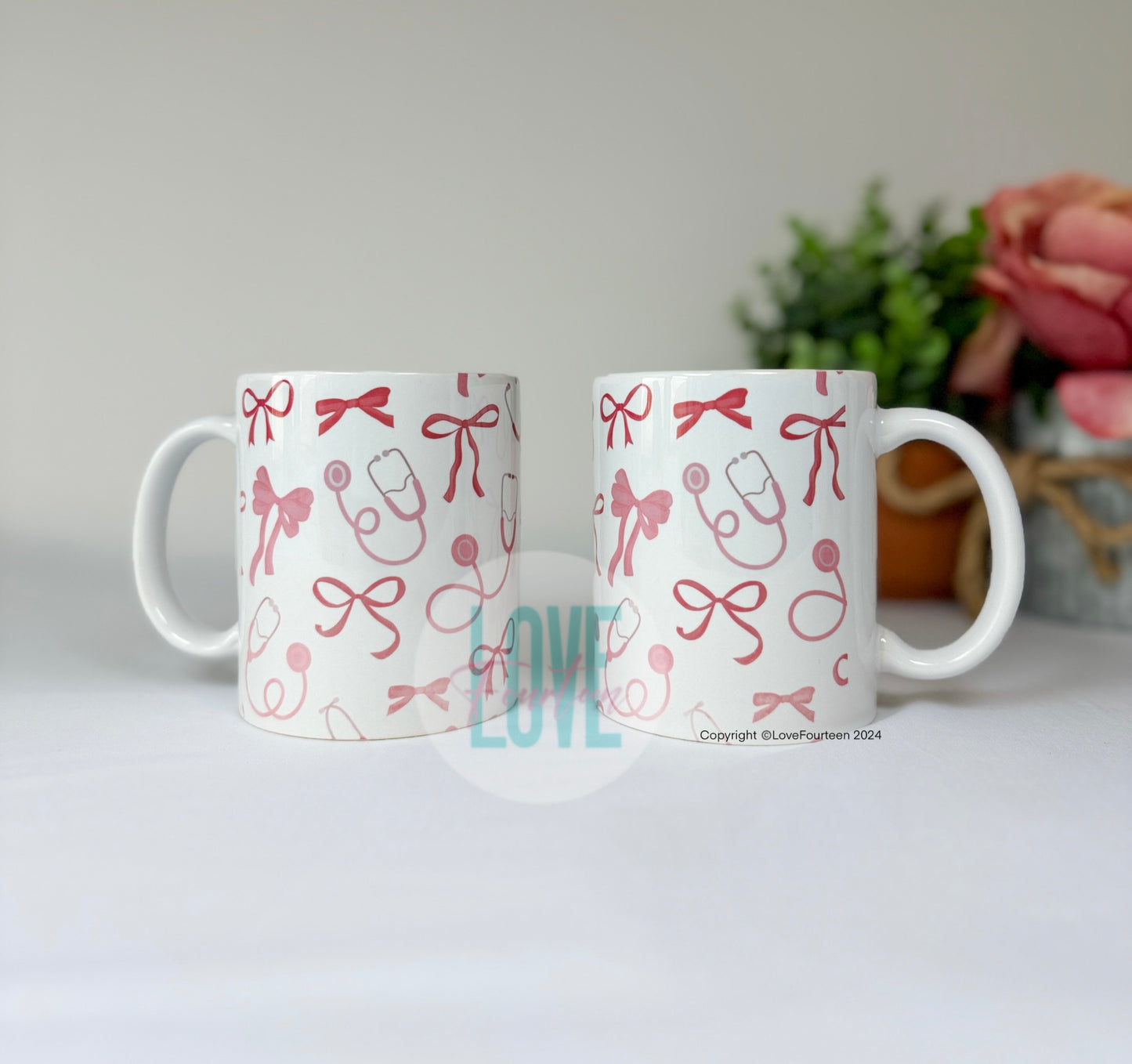 Pink Bow & Stethoscope Mug