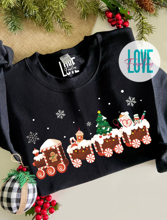 Healthcare Gingerbread Train Sweatshirt