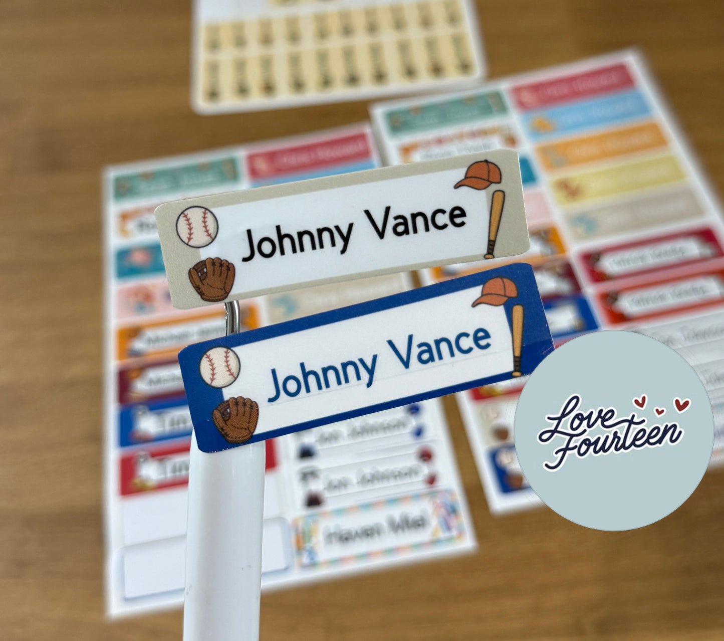 Baseball Name Labels