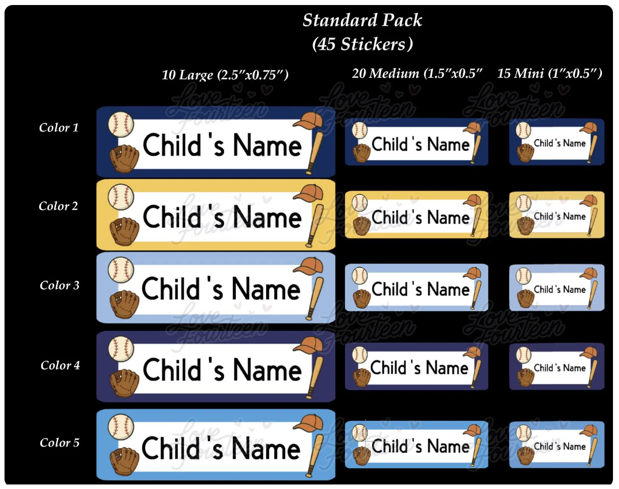 Baseball Name Labels
