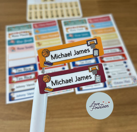 Basketball Name Labels