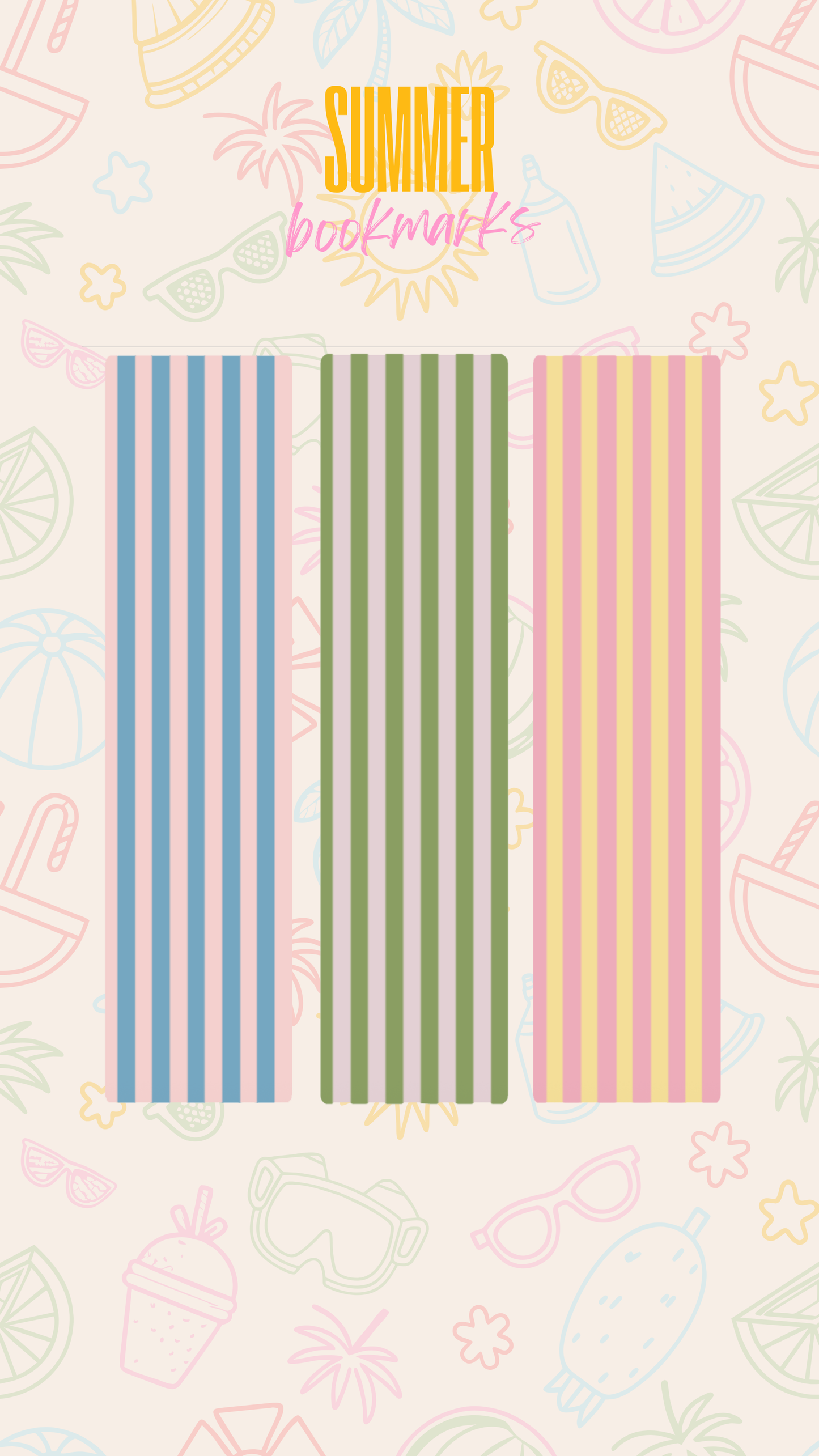 Summer Bookmark Set