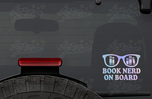 Book Nerd on Board Vinyl Decal