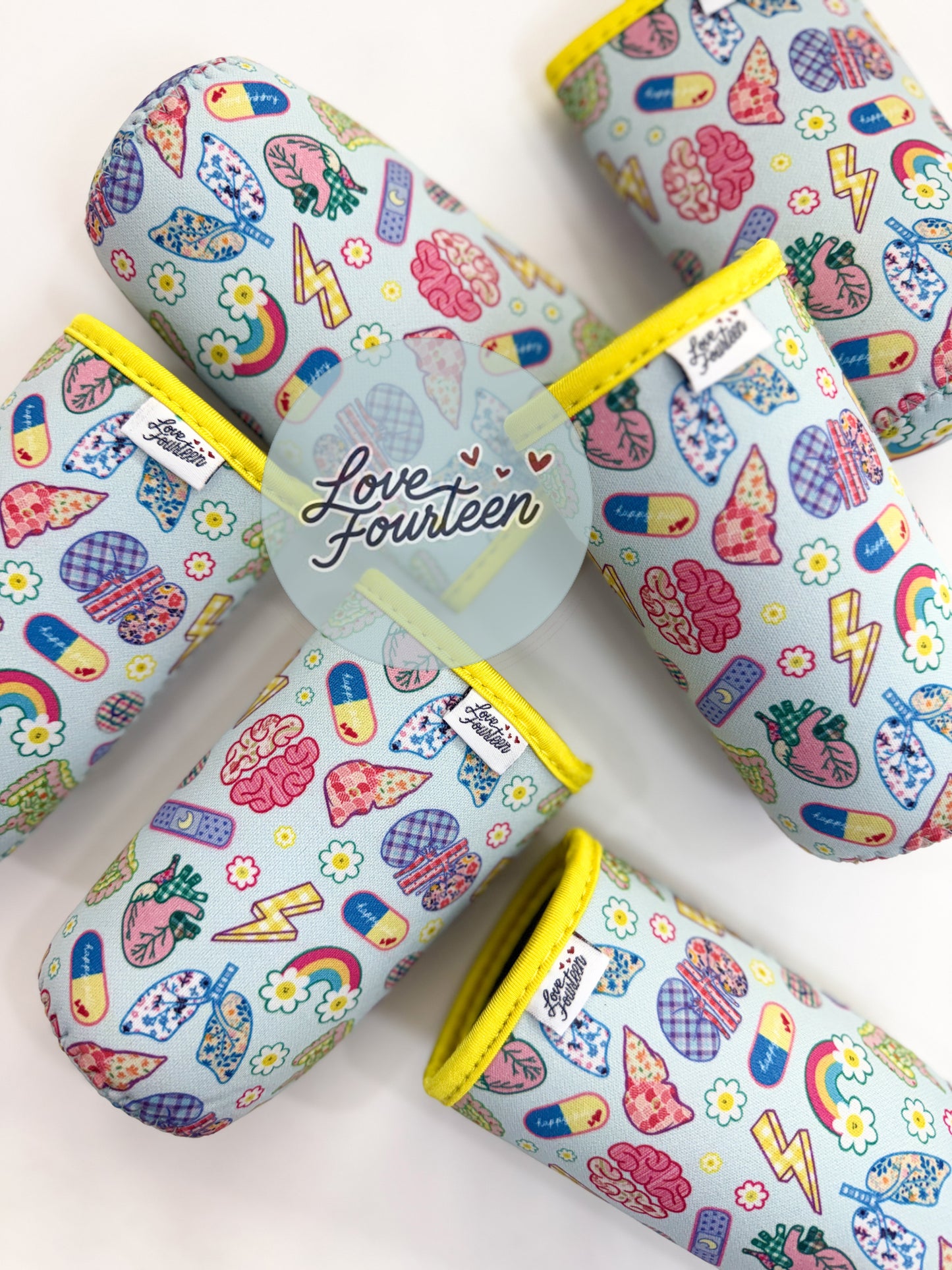 Patchwork Anatomy Slim Can / Bottle Drink Sleeve