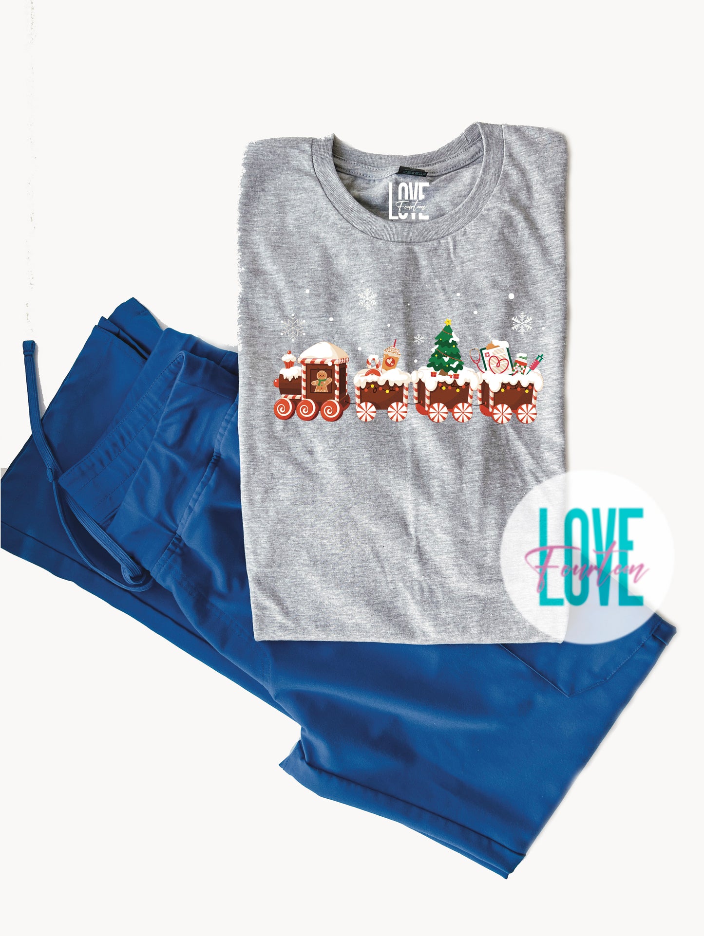 Healthcare Gingerbread Train Tee