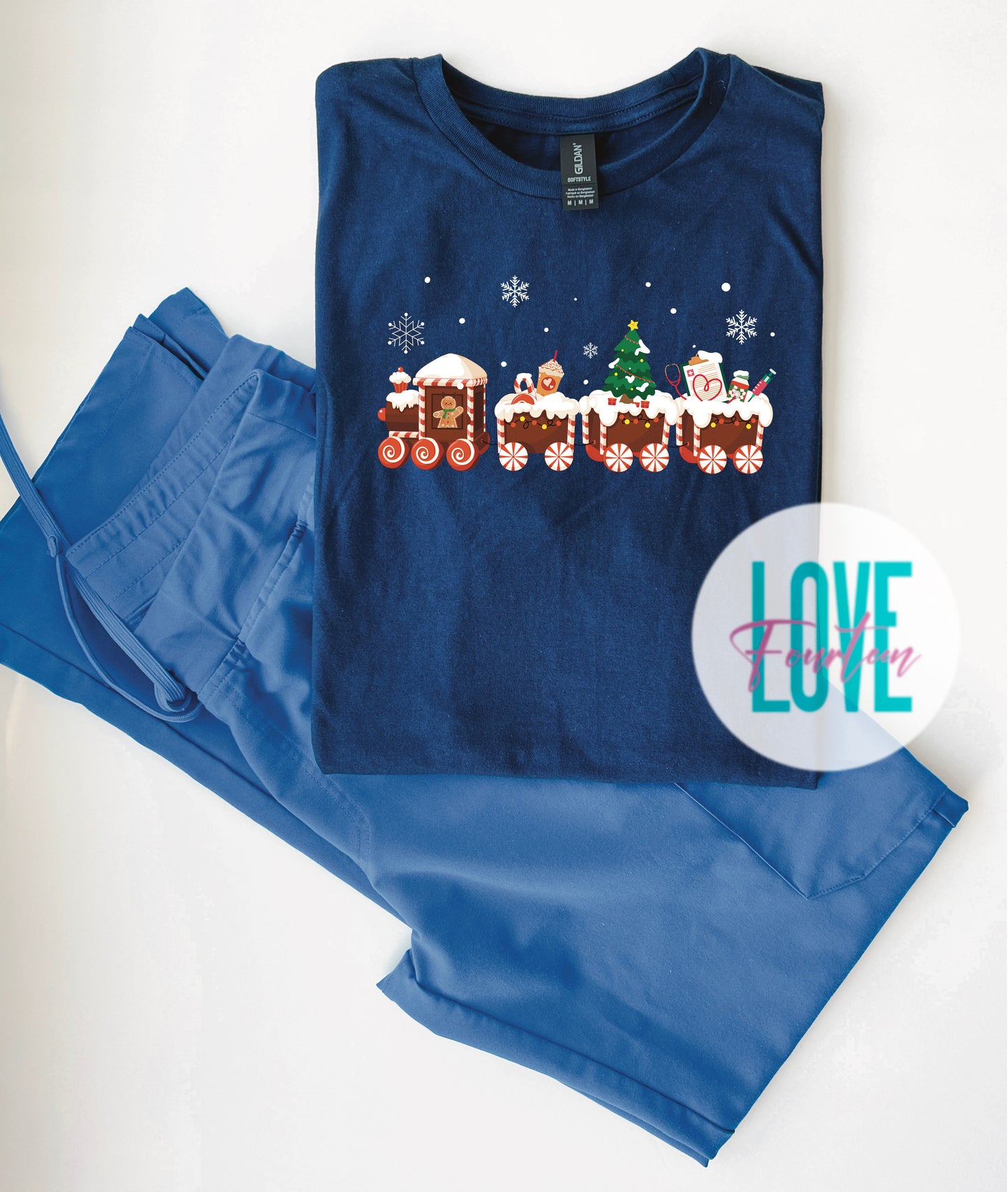 Healthcare Gingerbread Train Tee