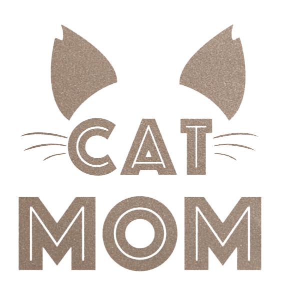 Sample of the Glitter Rose Gold cat mom vinyl sticker