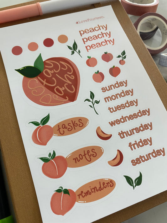 Peach Color Theme - Waterproof Journal Sticker