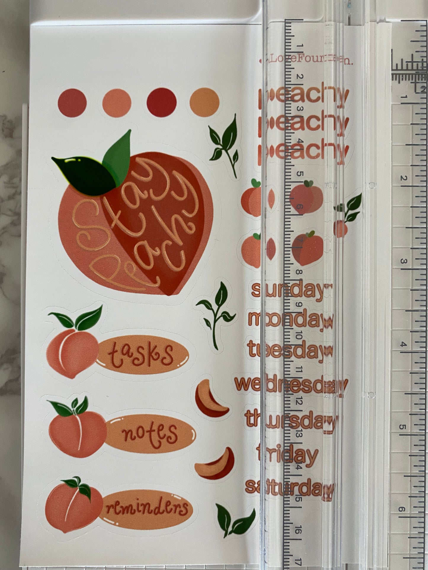 Peach Color Theme - Waterproof Journal Sticker